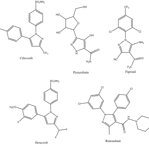 Figure 2. Important drugs containing pyrazole 