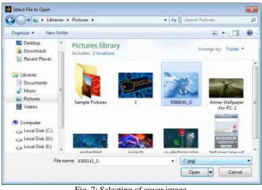 Fig. 7: Selecting of cover image. 