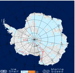 Figure 2. The West Antarctica land-ice-ocean mask based on SeaRISE 5-km resolution digital elevation, ice thickness and bedrock elevation data