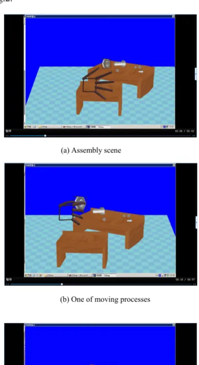 Fig.2. Some of the virtual assembly procedures are shown in  