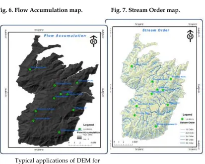 Fig. 6. Flow Accumulation map.                   Fig. 7. Stream Order map. 