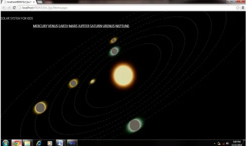 Fig 2: Output of the graphical solar system as a segment of galaxy 