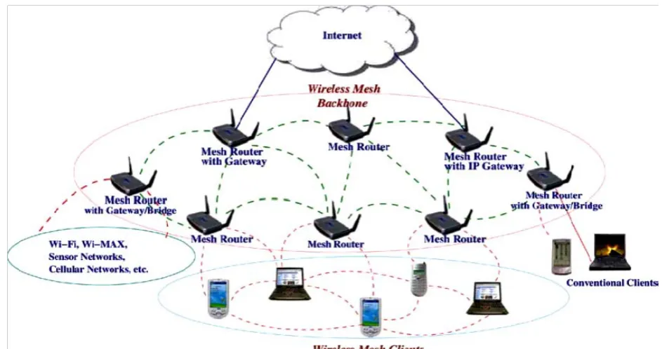 Fig. 1 Infrastructure of Wireless Mesh Networks 