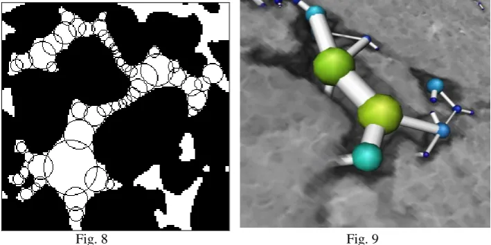 fig.10), and eventually the whole ball string structure can be simplified to pore network structure model (fig.11)