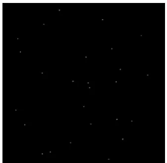 Figure 8 Original star image simulation without noise  pointing at (-130,-60,90) 