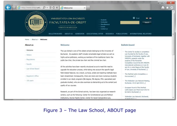 Figure 3 – The Law School, ABOUT page  