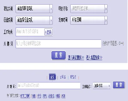Figure 1. Query Interface Form of a Recruitment Information Site 