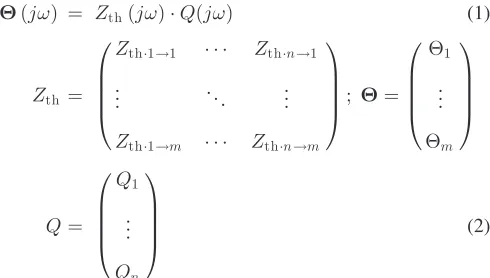 Fig. 1.Norton equivalent electrical circuit between heat dissipation point xand temperature measurement point y.