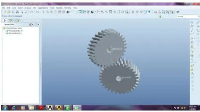 Fig(c): Modeling of double helical gear model in  Pro/E[7]  