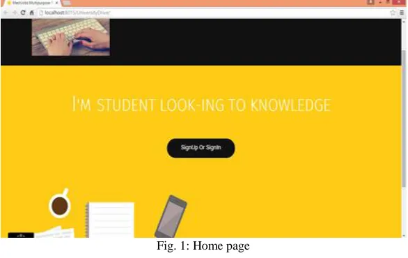 Fig. 1: Home page 