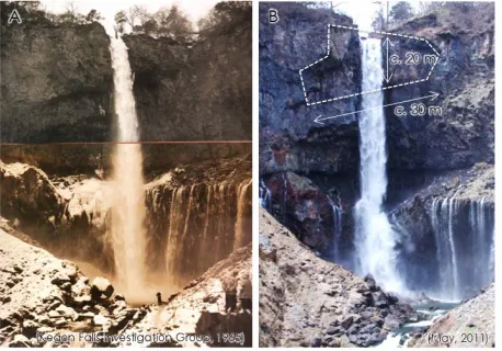 Figure 1. Study site. Kegon Falls and upstream Lake Chu- zenji were formed following repeated eruption of Mt