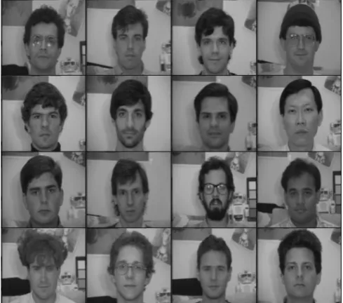 Fig. 7 an example of training set data with 16 image face (courtesy M. Turk and A. Pentland [18]) 