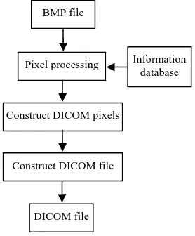 Figure 3.  Process of converting DICOM file to BMP file 
