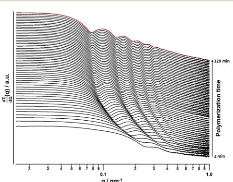 Fig. 3SAXS patterns obtainedpattern recorded after 120 min using a spherical micelle model.at 10% w/w solids