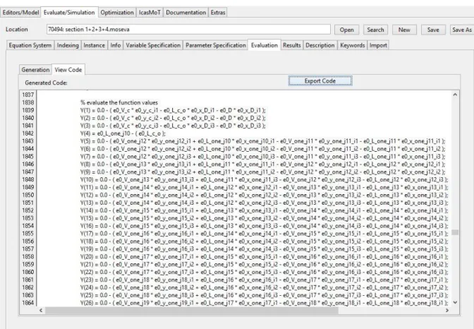 Fig. 12: Generated code in MOSAIC 