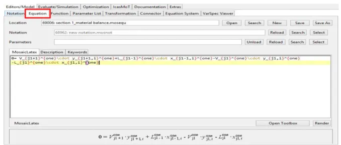 Fig. 5: Mathematical equations creation 