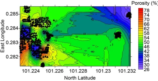 Figure 8. Soil resistivity distribution profile based on a cross-section of West-East