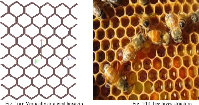 Fig. 1(a): Vertically arranged hexagird                  Fig. 1(b): bee hives structure Fig