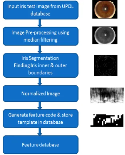 Fig. 2 Block diagram of Iris Recognition System 