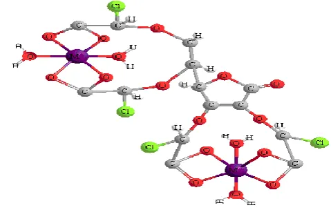 Figure 5. The proposed molecular structure of complexes, MII= Cu, Co, Ni, Cd, Hg 