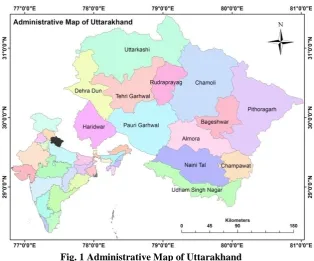 Fig. 1 Administrative Map of Uttarakhand 
