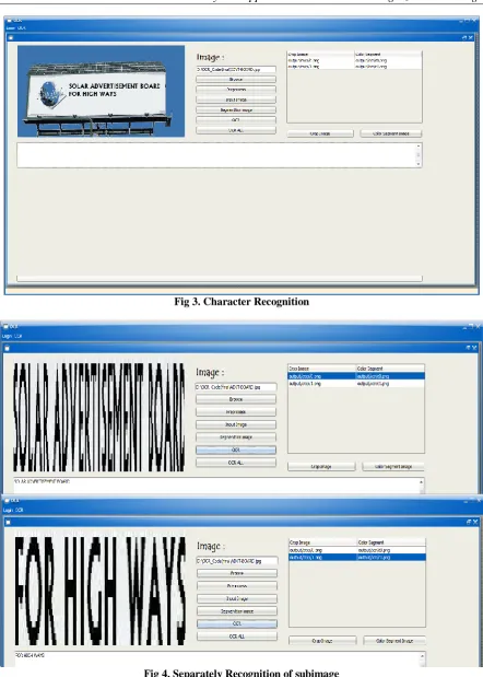 Fig 3. Character Recognition  