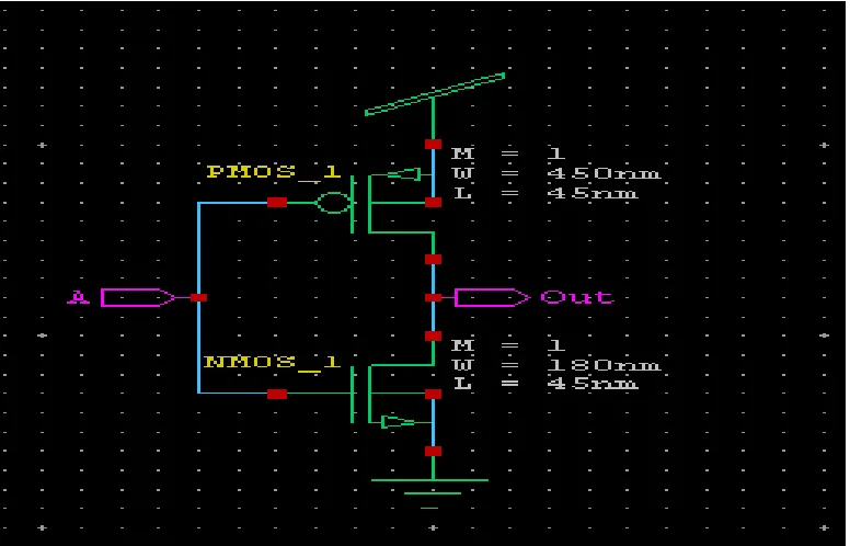 Figure 2: inverter using GDI 