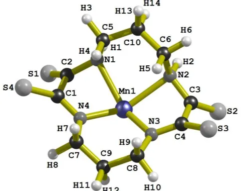 Figure 1. The molecular structure of the Mn(II) complex of type III. 