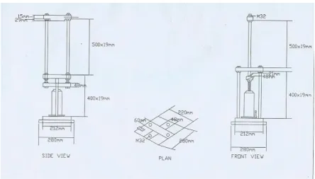 Fig 4: Orthographic View of the Hardness Testing Machine  