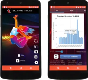 Fig. 1. Screenshot of ActiveMiles running on a LG Nexus 5 smartphone – our Android app for recording real world daily human activities [9].