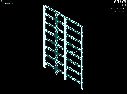 Fig. 2: Descritized Model of Building Frame Used In CFA 