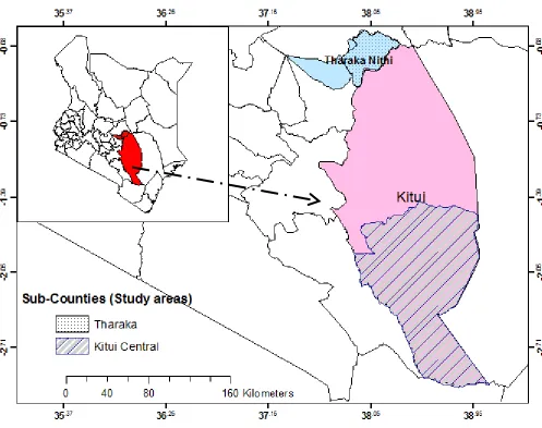Figure 3.1: A map showing the study area where data was collected 