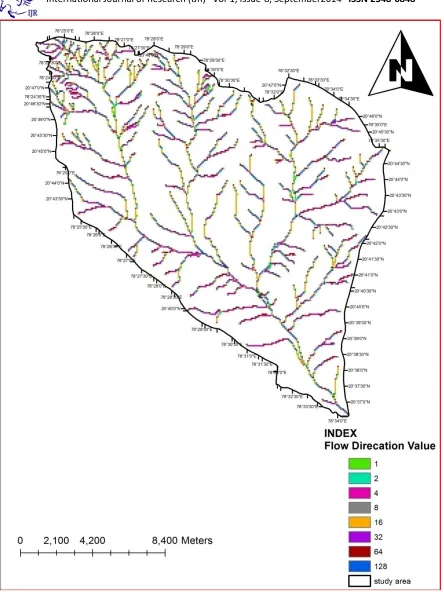 Figure 6. FLOW DIRECATION MAP OF WRY2 SUB-WATERSHED  