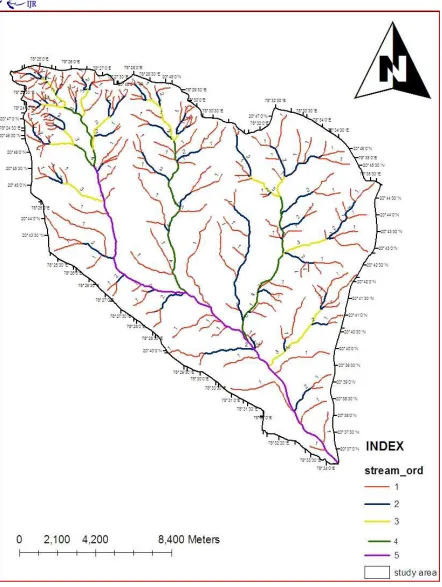 Figure 3.Stream Order Map of WRY-2 Sub-Watershed 