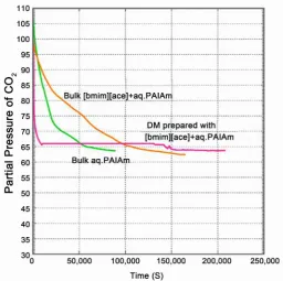 Figure 4. CO2 absorption performance of samples containing aqueous PAlAm solution. 