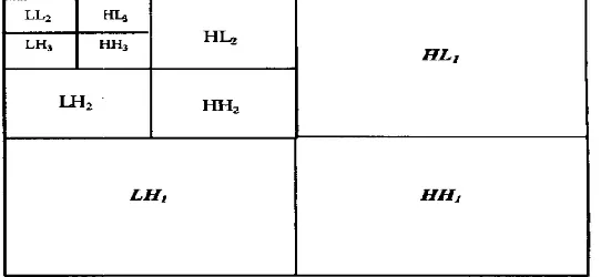 Fig. 1: Three Level Diagram of 2-Dsub-Band Wavelet Transform 