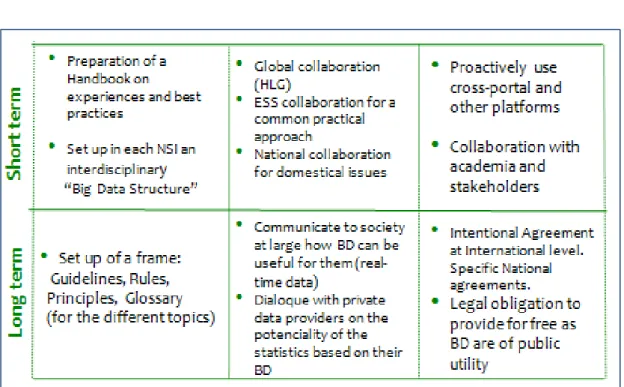 Figure 9- Recommendations on programming and planning for Big Data in  official statistics