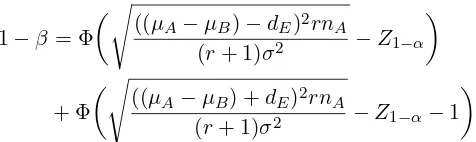 Figure 4.While under the assumption of a non-central t distribution, the power can