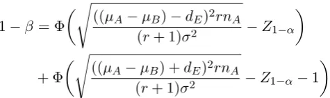 Figure 4.While under the assumption of a non-central t distribution, the power can