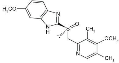 Figure 1 Structural formula of esomeprazole, S-isomer of omeprazole.