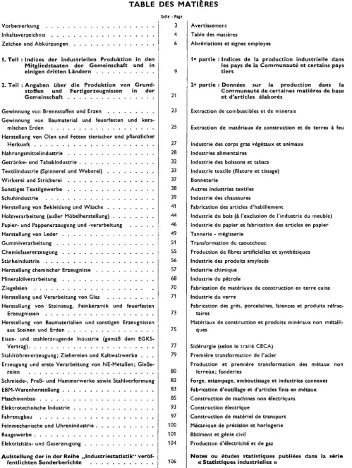 TABLE DES MATIÈRES 