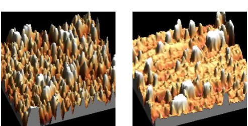 Fig.2: AFM studies on as deposited CuS thin films at 65 °C, showing different magnification from CuS1-CuS8                                                                                                   