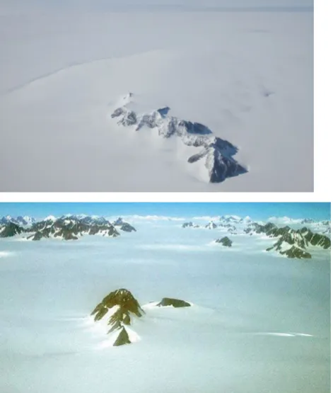 Figure 1: Graphical examples of nunataks.  