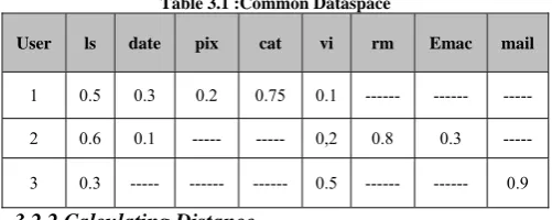 Table 3.1 :Common Dataspace 
