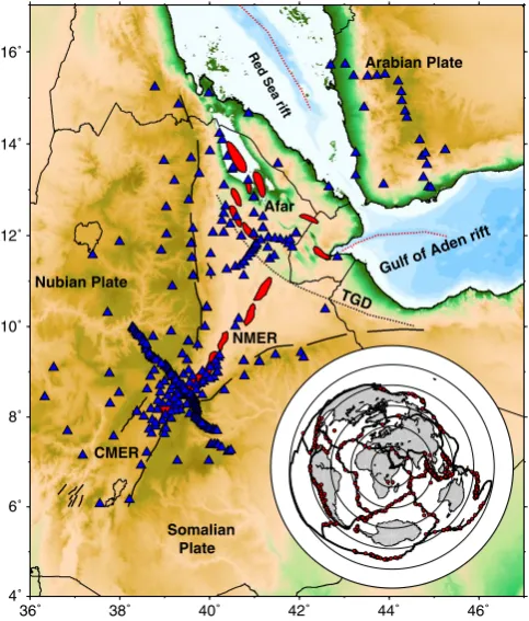 Fig. 1). We obtain an average phase velocity dispersion curve foreach of these tectonic environments (Fig