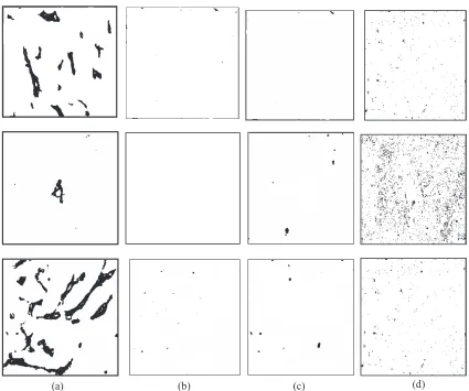 Figure 10 (graph. (a) Manual binarization images. (b) XOR with the binarized images by recursively applying the mean shift ﬁ ltering