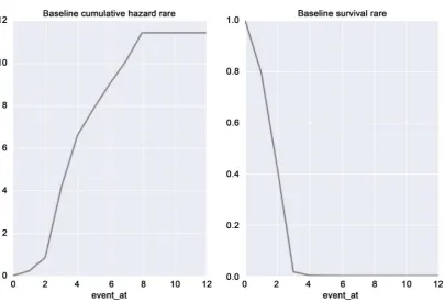 Figure 6. Baseline cumulative hazard and survival rate. 