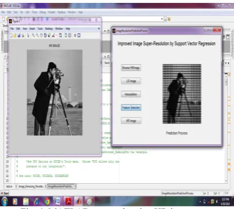 Fig. 4: MATLAB output showing HR image. 