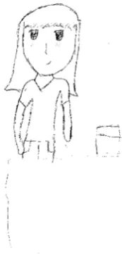 Figure 4. DAET post-test image of a female engineer doing laboratory work drawn by a girl who before attending STEM Club had no idea of what an engineer was or did