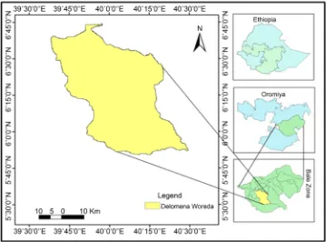 Figure 1. Map of Dallo Mena Woredas of Bale zone, Southeast Ethiopia. 